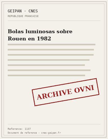 Bolas luminosas rojas avistadas cerca de Rouen, 1982