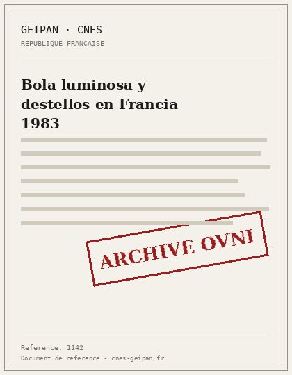 Bola amarilla con destellos azules en Saint-Amant-Roche-Savine, 1983