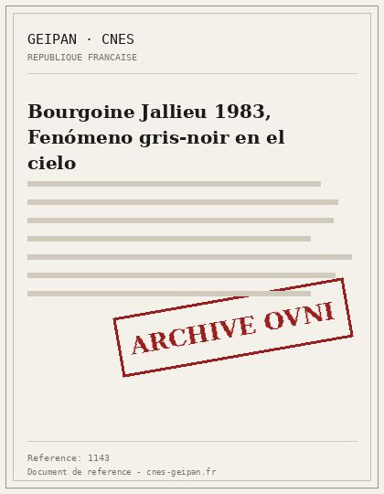 Forma oscura en V sobre Bourgoin-Jallieu, 1983