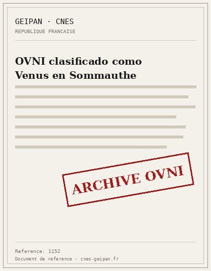 Luz rojiza en Sommauthe reclasificada como Venus, 1983