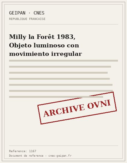Punto luminoso con movimiento brusco sobre Milly-la-Forêt