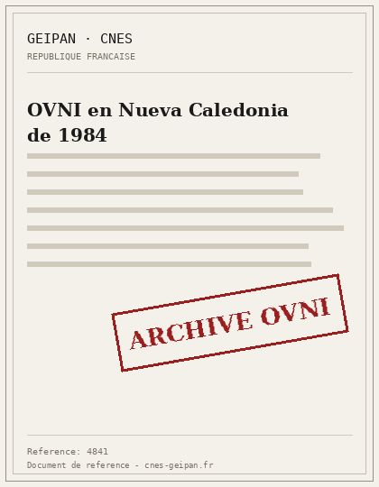 Serie de avistamientos en La Foa, Nueva Caledonia, en 1984