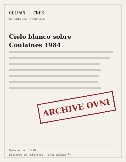 Luz blanca cambiante de forma sobre Coulaines en 1984