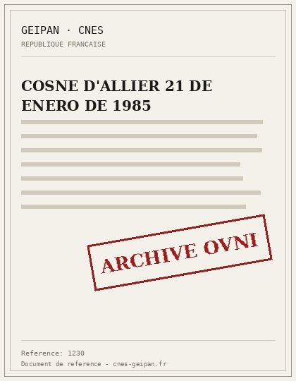 Triángulo amarillo y cortocircuito en Cosne-d'Allier en 1985