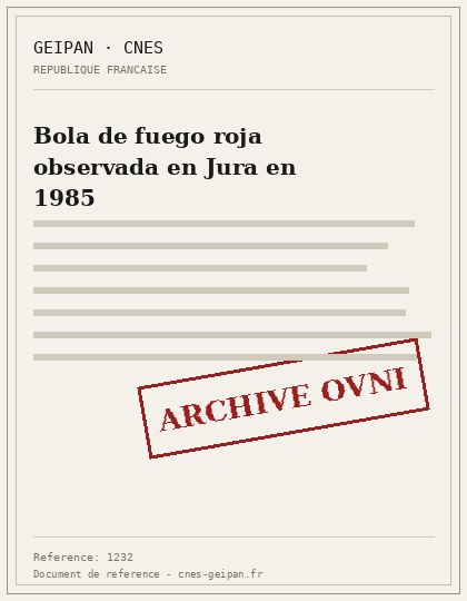 Bola de fuego roja en Moirans-en-Montagne explicada como bengala en 1985