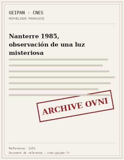 Nanterre 1985, Júpiter confundido con una luz amenazante