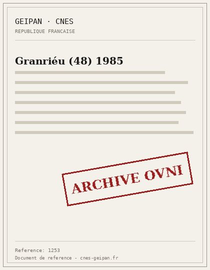 Grandrieu 1985, forma de ojiva resultó ser una bengala marítima