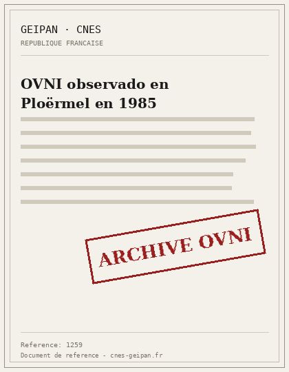 Ploërmel 1985, luz ovoidal atribuida a proyectores