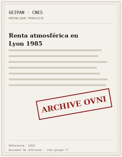 Lyon 1985, entrada atmosférica de meteorito sobre el Ródano