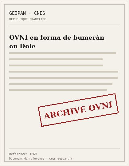 Dole 1985, luz fija en forma de bumerán observada con prismáticos