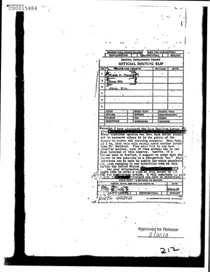 CIA y respuesta a cartas sobre OVNI