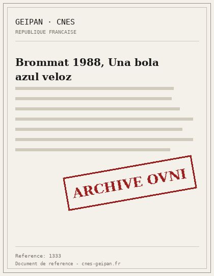 Bola azul veloz del tamaño de la Luna sobre Brommat