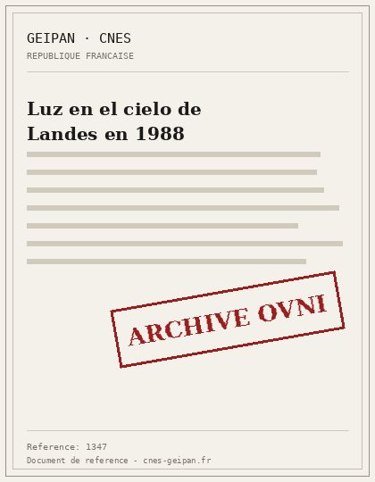Luz estática y desaparición súbita en Landes en 1988