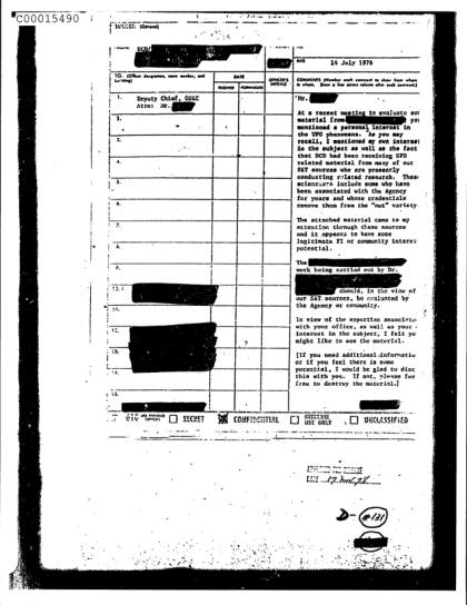 CIA y documentos OVNI
