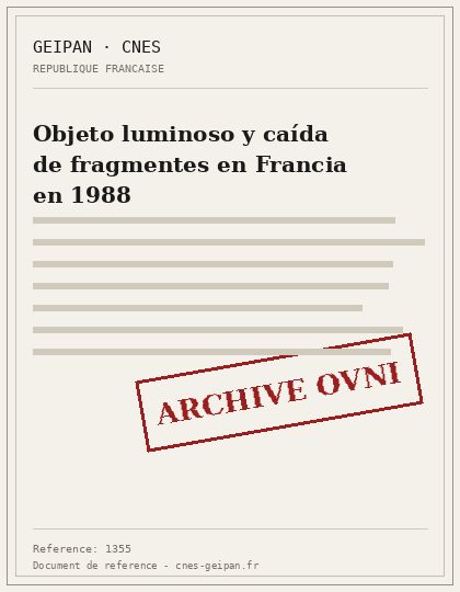 Fragmento de cohete Soyuz recuperado tras avistamiento masivo en Francia en 1988
