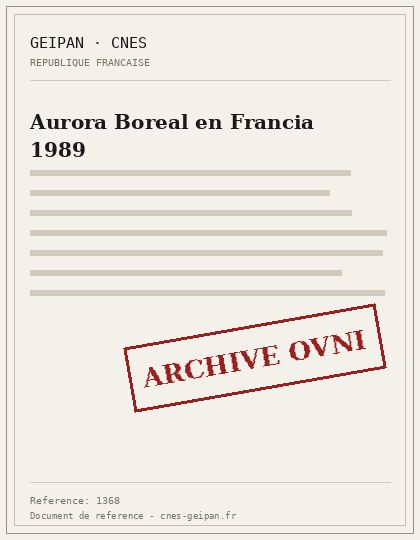Aurora boreal excepcional observada en Francia en 1989