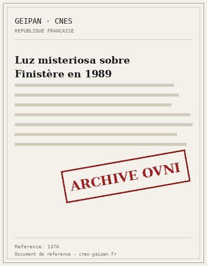 Luz naranja fugaz sobre Finistère en agosto de 1989