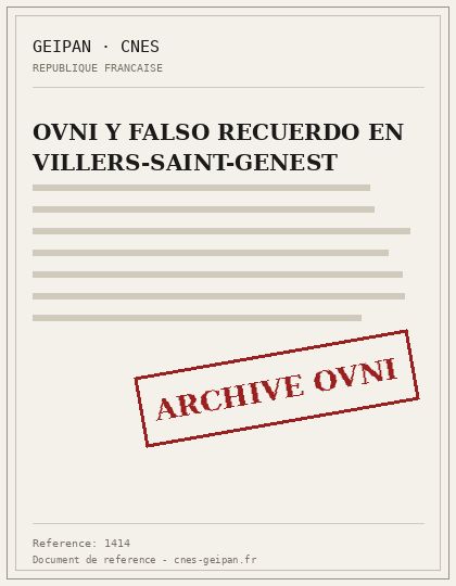 Avistamiento y falso recuerdo en Villers-Saint-Genest