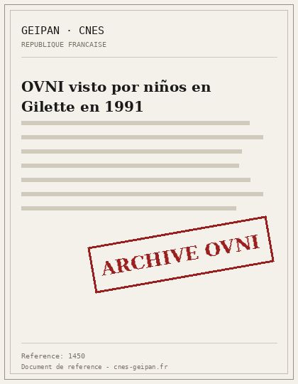 Gilette 1991, objeto ovoide cambiante visto por niños