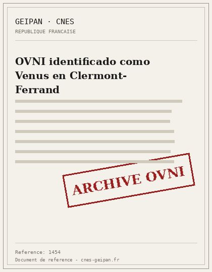 Clermont-Ferrand 1991, punto brillante identificado como Venus