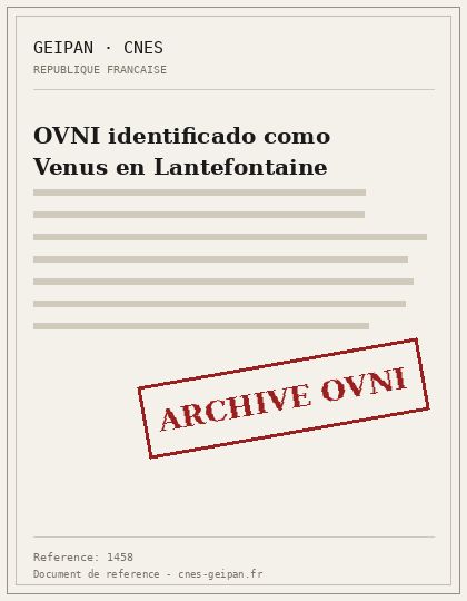 Lantefontaine 1991, grabación de Venus confundida con OVNI