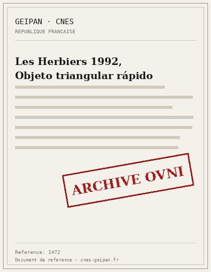 Les Herbiers 1992, objeto triangular metálico fugaz