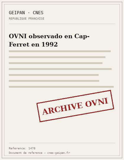 Triángulos silenciosos sobre Cap-Ferret en 1992