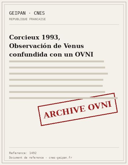 Venus confundida con un OVNI en los Vosgos