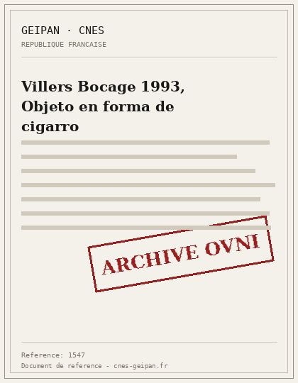 Villers-Bocage 1993, objeto naranja que cambió de forma