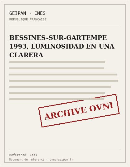 Bessines-sur-Gartempe 1993, luces en un claro atribuidas a una tormenta