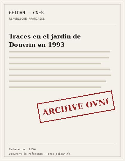 Douvrin 1993, marcas en un jardín sin vínculo aéreo confirmado