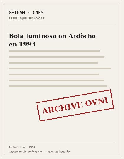 Saint-Sauveur-de-Montagut 1993, bola amarilla visible durante casi una hora