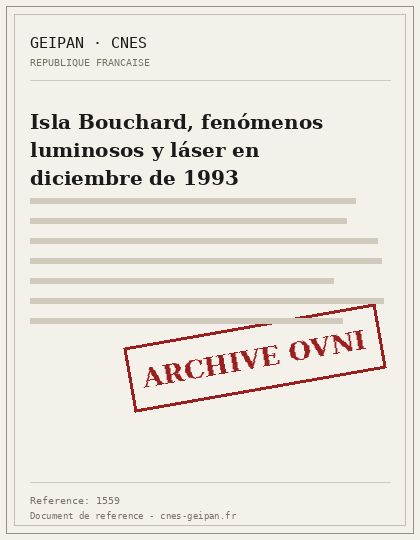 Île-Bouchard 1993, cilindros luminosos atribuidos a un láser de discoteca