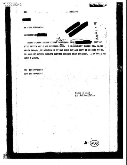CIA y documentos OVNI