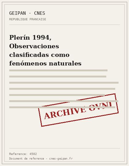 Observaciones en Plérin reclasificadas como fenómenos naturales