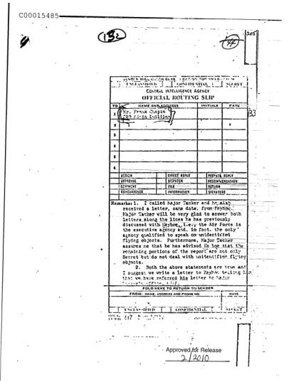 CIA y OVNI en 1958