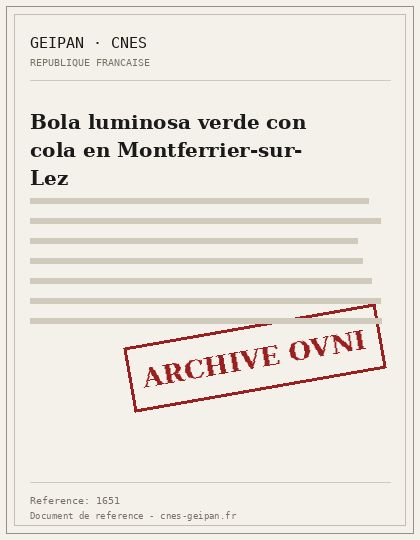 Bola verde fugaz en Montferrier-sur-Lez