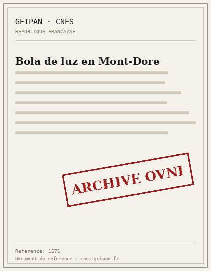 Bola naranja descendente sobre Mont-Dore