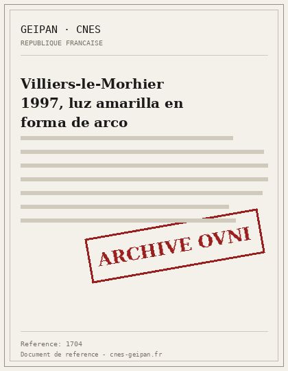 Luz amarilla con trayectoria en arcos sobre Villiers-le-Morhier