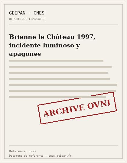 Destellos y apagones eléctricos en Brienne-le-Château, 1997