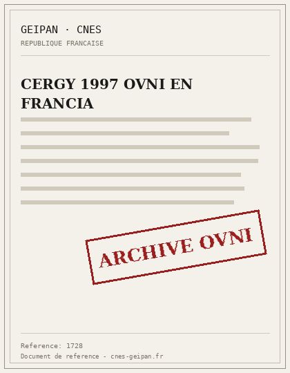 Objeto en llamas sobre Cergy, 1997