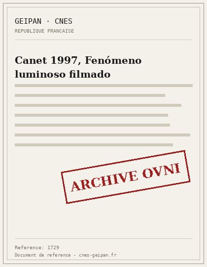 Fenómeno luminoso filmado en Canet, 1997