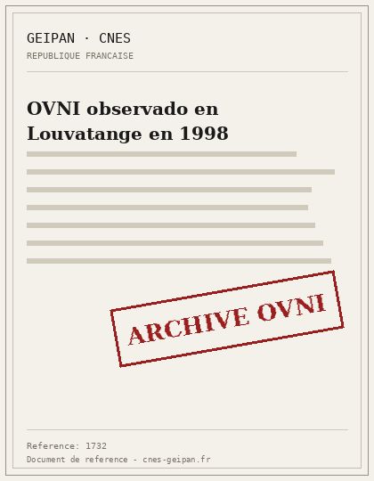 Objeto con ruido sordo en Louvatange, 1998