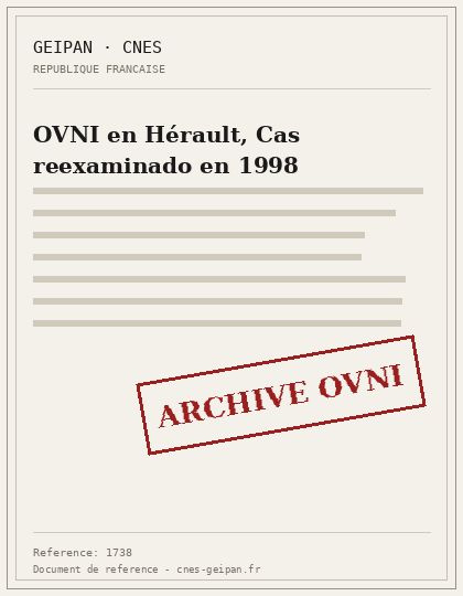Encuentro cercano reclasificado en Hérault, 1998
