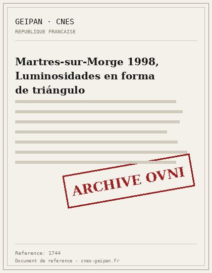 Triángulo luminoso sobre Martres-sur-Morge en 1998