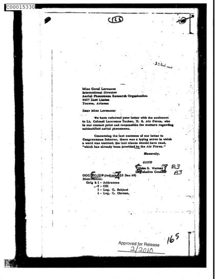 Coral Unaan y el informe de la CIA sobre OVNIs