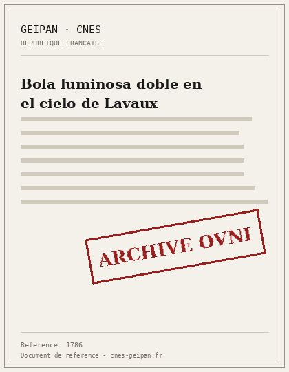 Lavau 1999, dos bolas luminosas inmóviles al amanecer
