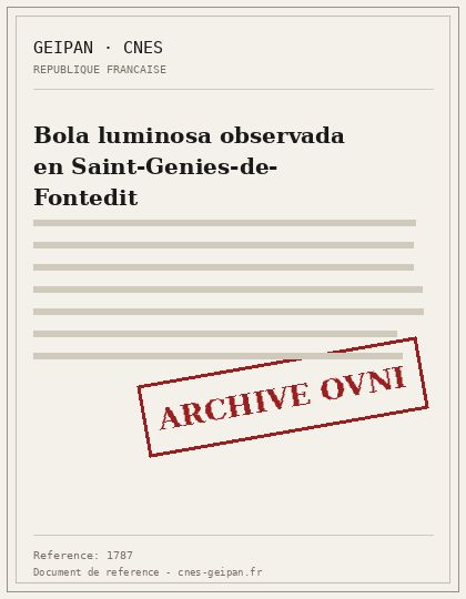 Saint-Genies-de-Fontedit 1999, bola de luz filmada desde un tejado
