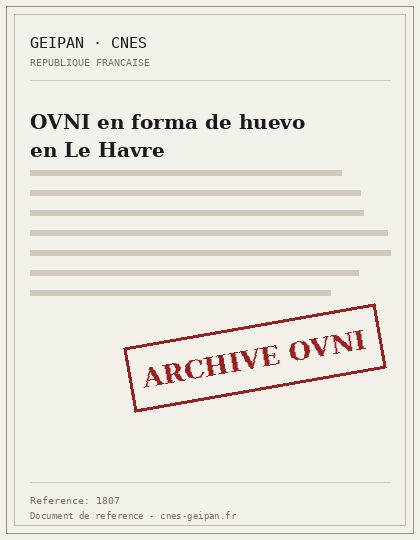Objeto verde ovoidal sobre Le Havre