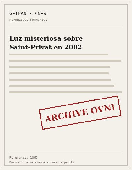 Fugaz resplandor nocturno cerca de Saint-Privat